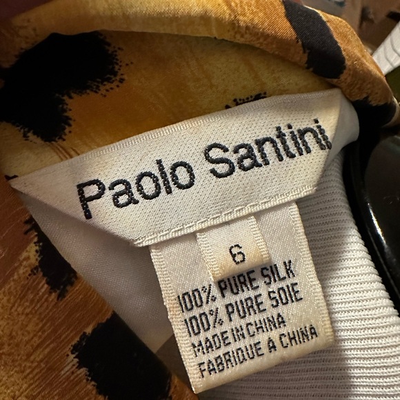 Paolo Santini All Silk Cheetah Print Jacket Vintage Shoulder Pads ~ 6 - Picture 13 of 15